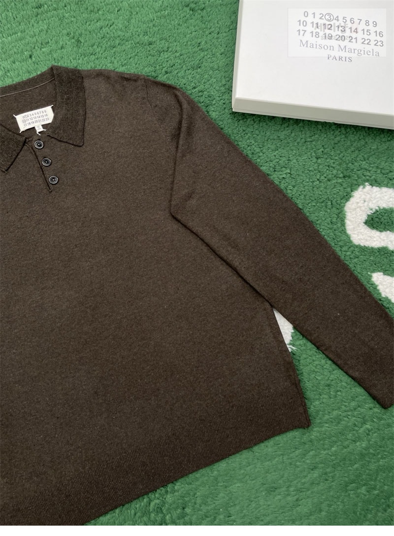 Maison Margiela 메종 마르지엘라 엘보우 패치 울 폴로 셔츠 의류 6번 이미지
