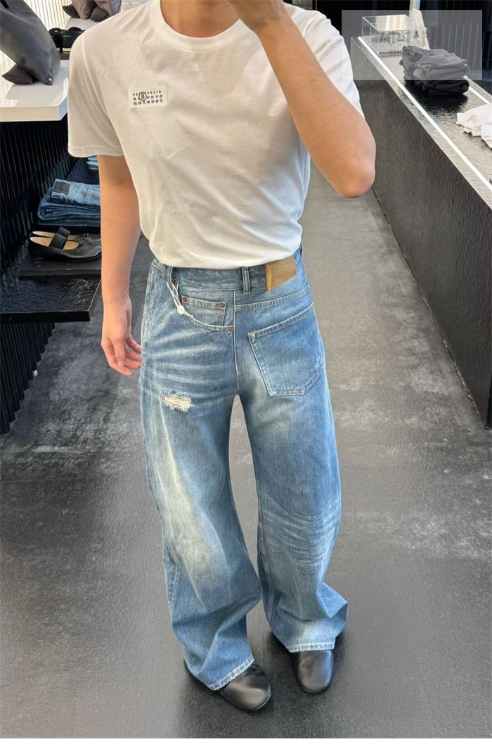 Maison Margiela 메종 마르지엘라 트위스트 와이드 레그 진 의류 13번 이미지