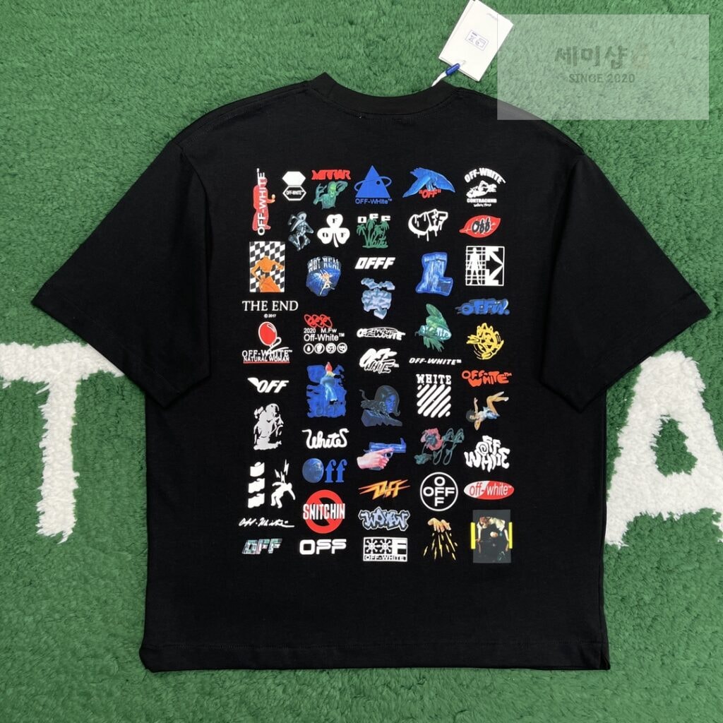 Maison Margiela 오프화이트 로직 프린트 코튼 티셔츠 “2COLOR” BLACK 의류 5번 이미지