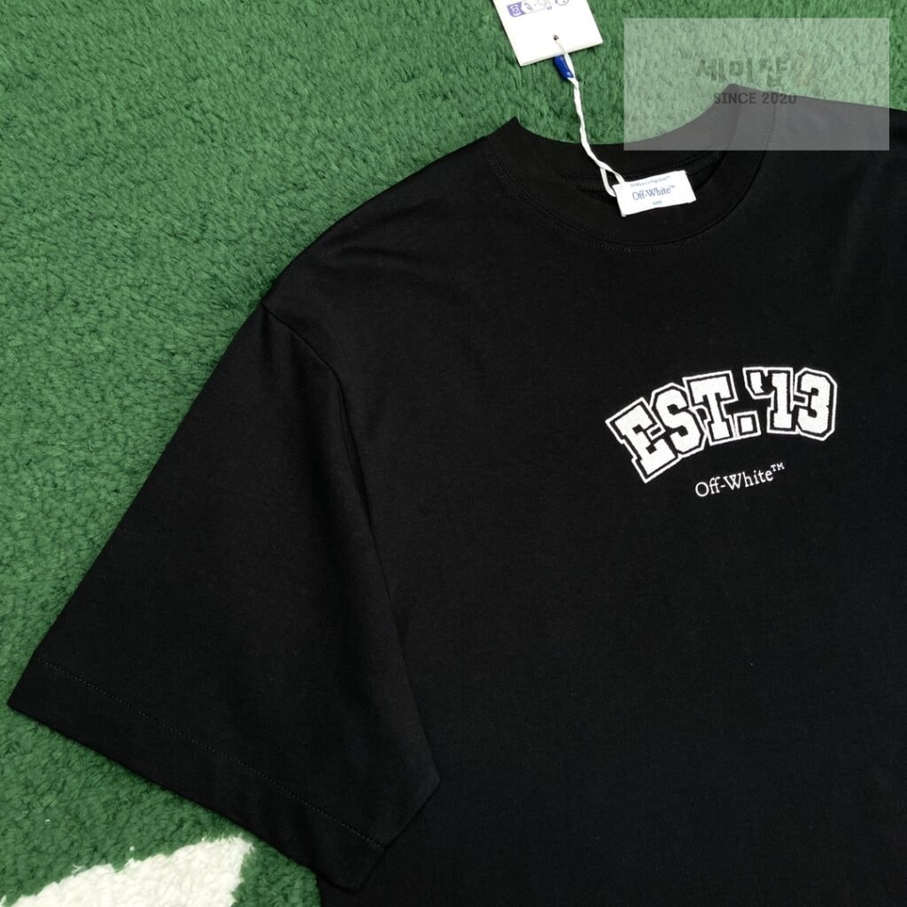 Maison Margiela 오프화이트 로직 프린트 코튼 티셔츠 “2COLOR” BLACK 의류 20번 이미지