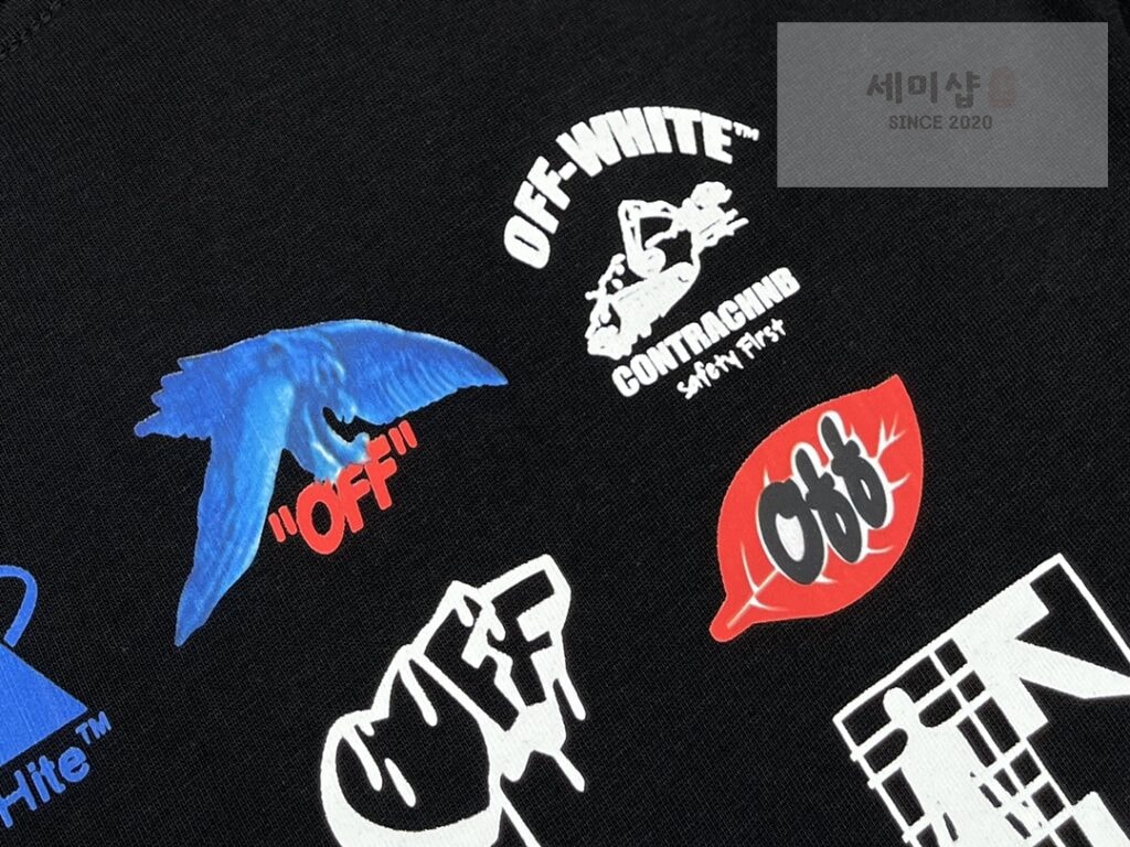 Maison Margiela 오프화이트 로직 프린트 코튼 티셔츠 “2COLOR” BLACK 의류 9번 이미지