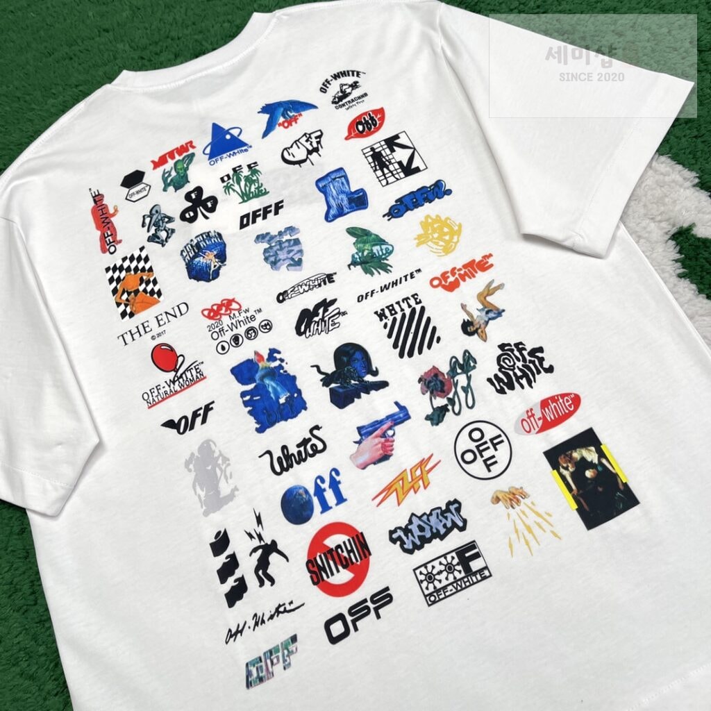 Maison Margiela 오프화이트 로직 프린트 코튼 티셔츠 “2COLOR” BLACK 의류 16번 이미지