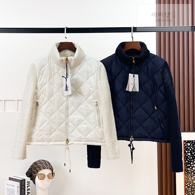 Moncler 몽클레어 다운 패널 코튼 블렌드 가디건 화이트 의류 1번 이미지