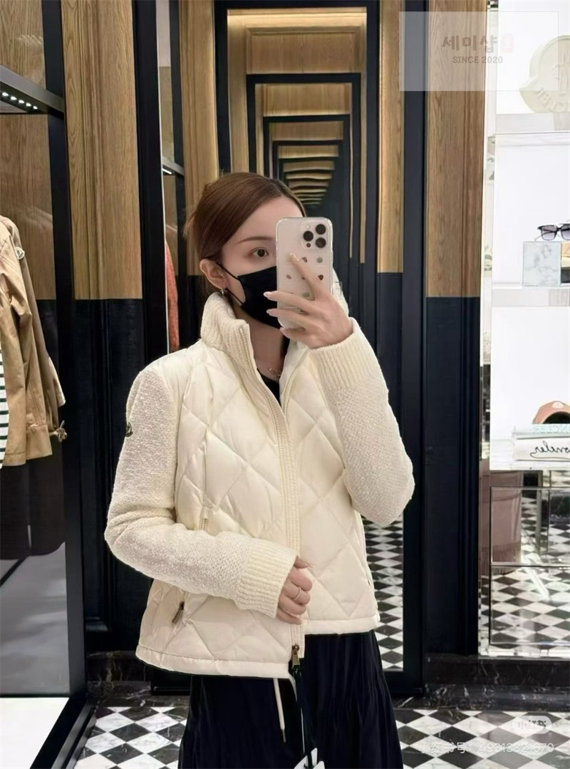 Moncler 몽클레어 다운 패널 코튼 블렌드 가디건 화이트 의류 3번 이미지