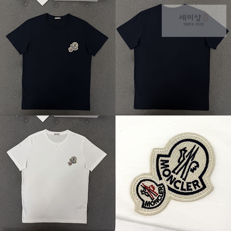 Moncler 몽클레어 더블 로고 패치 티셔츠 블랙 의류 1번 이미지