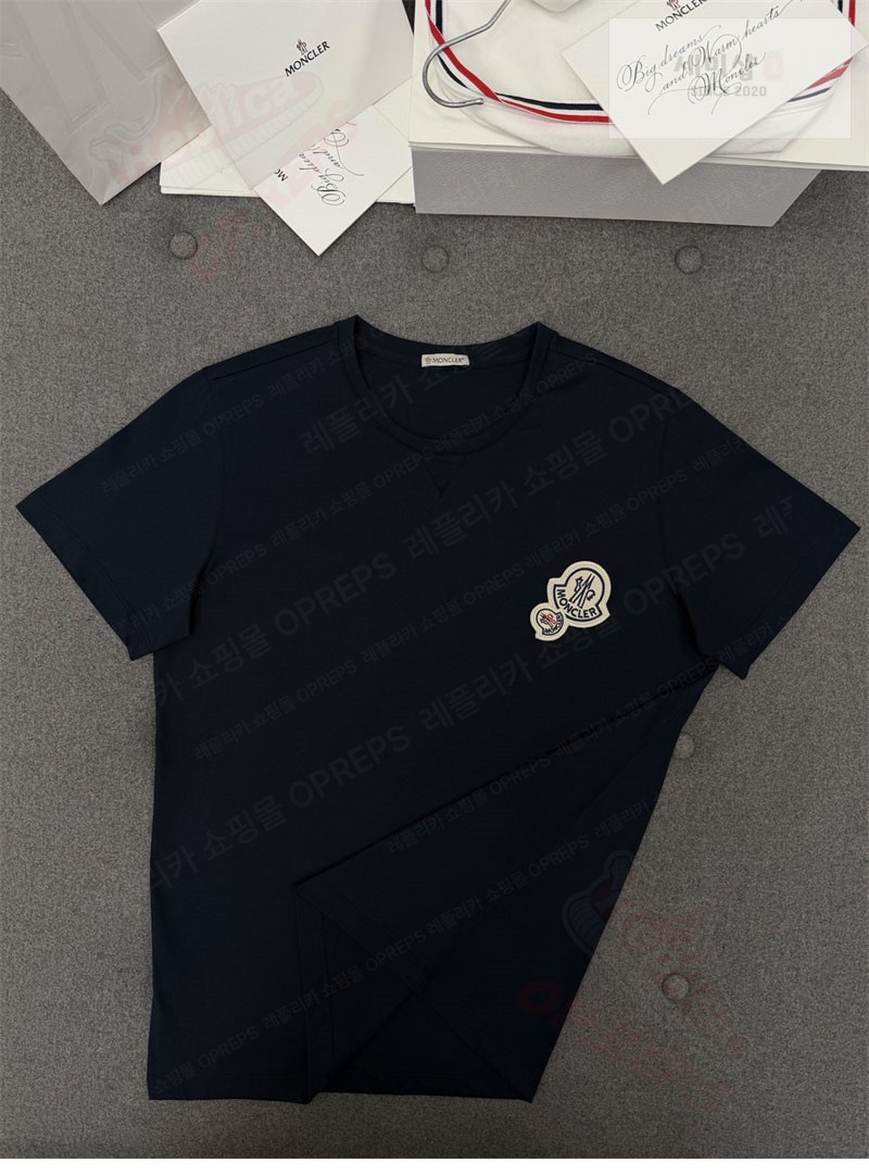 Moncler 몽클레어 더블 로고 패치 티셔츠 블랙 의류 8번 이미지