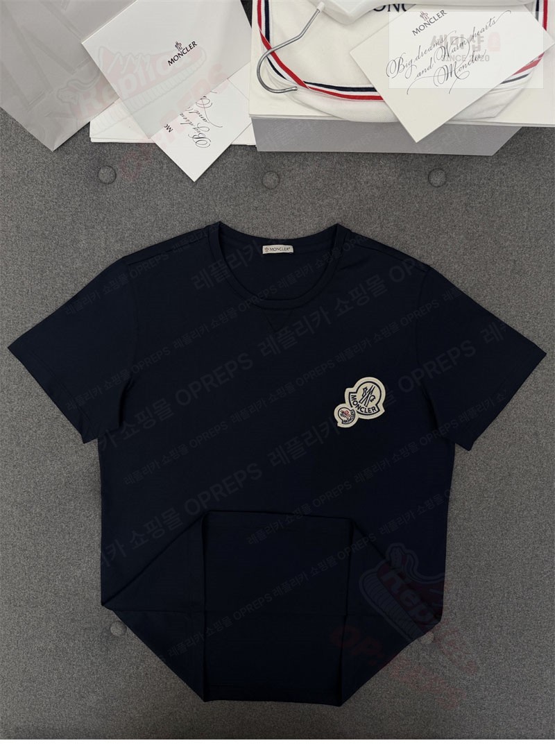 Moncler 몽클레어 더블 로고 패치 티셔츠 블랙 의류 10번 이미지