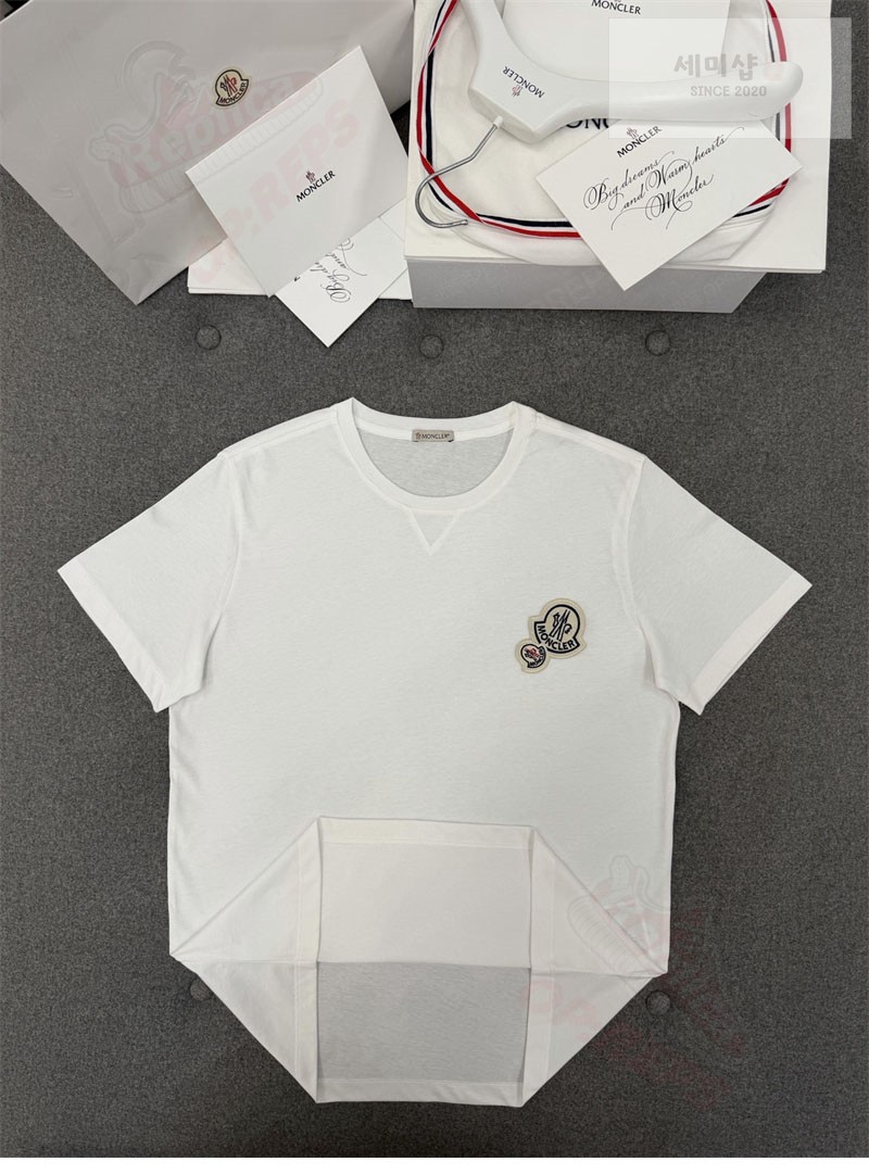 Moncler 몽클레어 더블 로고 패치 티셔츠 블랙 의류 27번 이미지