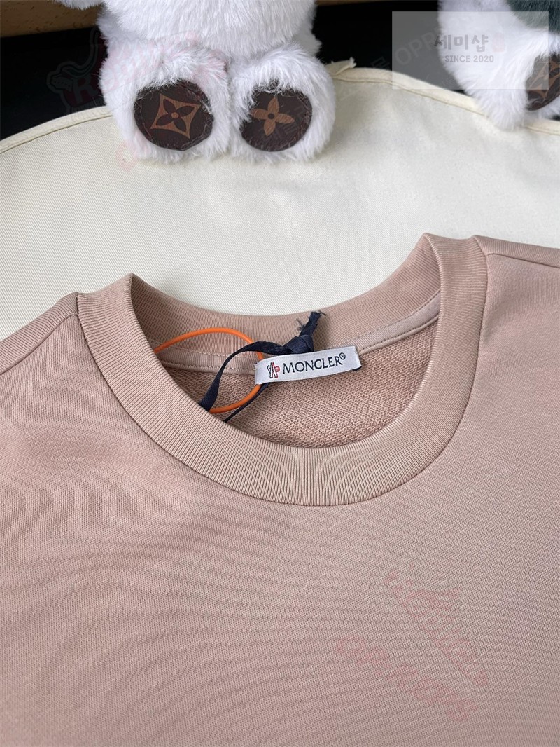 Moncler 몽클레어 레더 트리밍 코튼 티셔츠 블랙 의류 17번 이미지