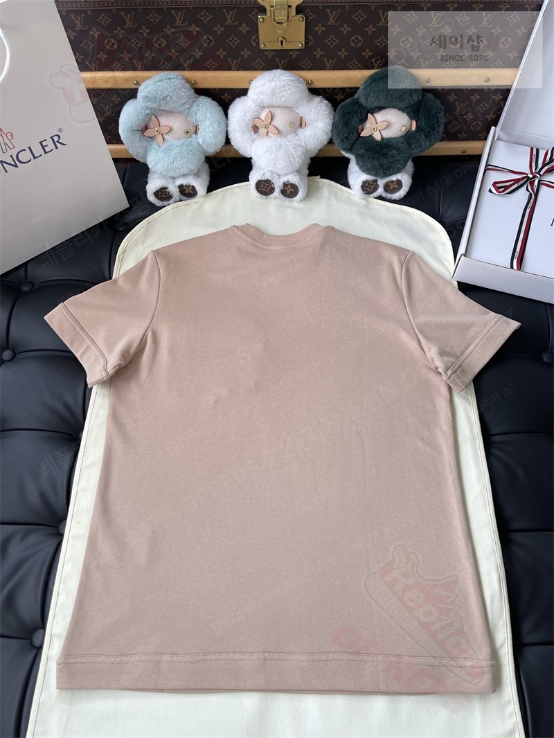 Moncler 몽클레어 레더 트리밍 코튼 티셔츠 블랙 의류 22번 이미지