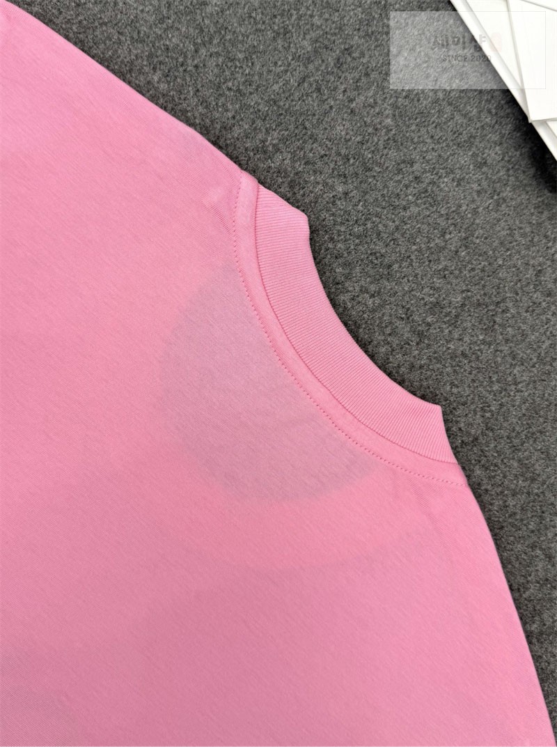 Moncler 몽클레어 레터링 로고 패치 반팔 티셔츠 핑크 의류 20번 이미지