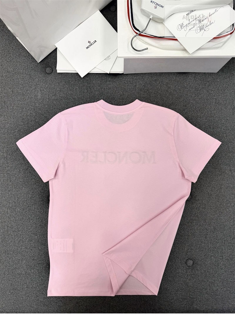 Moncler 몽클레어 레터링 로고 패치 반팔 티셔츠 핑크 의류 34번 이미지