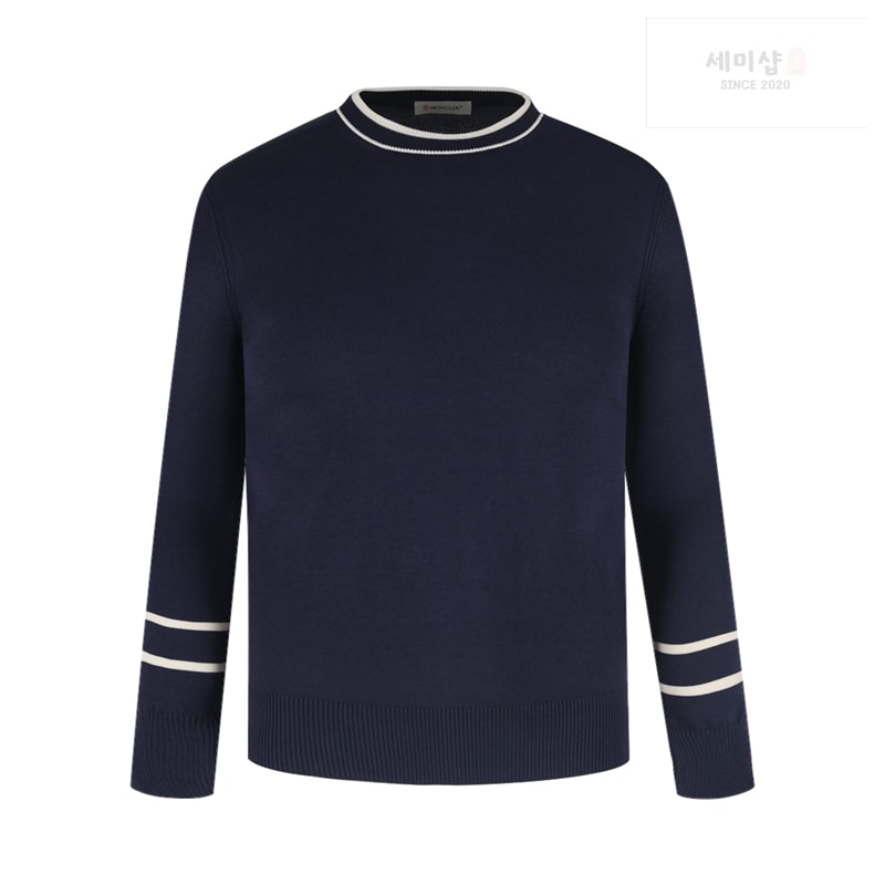Moncler 몽클레어 로고 와펜 캐주얼 니트 스웨터 네이비 의류 20번 이미지