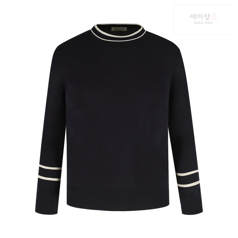 Moncler 몽클레어 로고 와펜 캐주얼 니트 스웨터 네이비 의류 10번 이미지