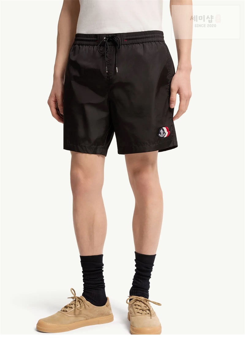 Moncler 몽클레어 로고 패치 스윔 팬츠 네이비 의류 3번 이미지