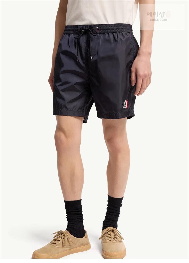 Moncler 몽클레어 로고 패치 스윔 팬츠 네이비 의류 4번 이미지