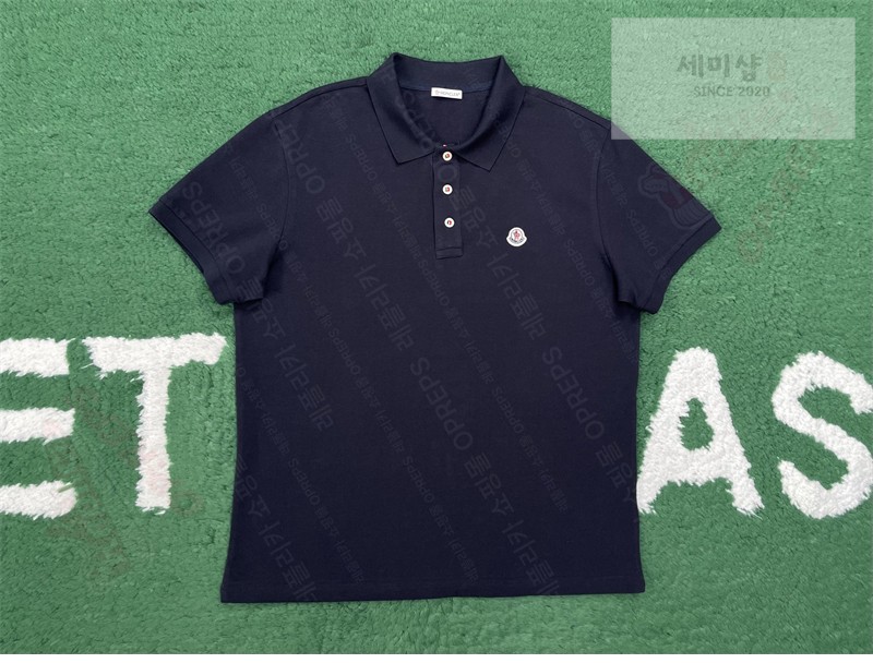 Moncler 몽클레어 로고 패치 코튼 폴로 셔츠 네이비 의류 17번 이미지