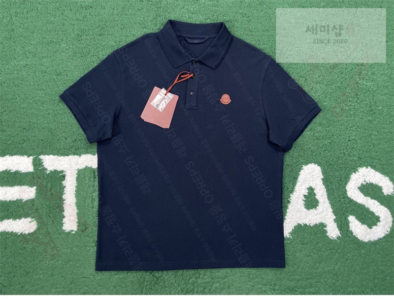 Moncler 몽클레어 로고 패치 코튼 피케 폴로 셔츠 네이비 의류 7번 이미지