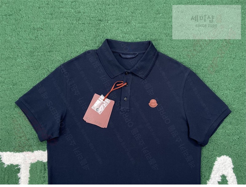 Moncler 몽클레어 로고 패치 코튼 피케 폴로 셔츠 네이비 의류 9번 이미지