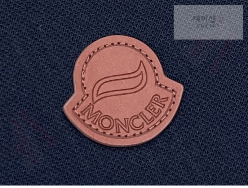 Moncler 몽클레어 로고 패치 코튼 피케 폴로 셔츠 네이비 의류 10번 이미지