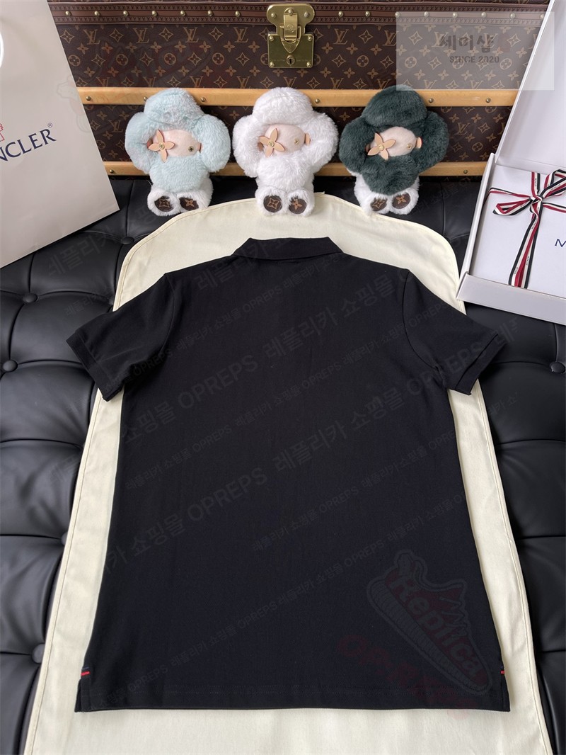 Moncler 몽클레어 로고 패치 코튼 피케 폴로 셔츠 블랙 의류 22번 이미지