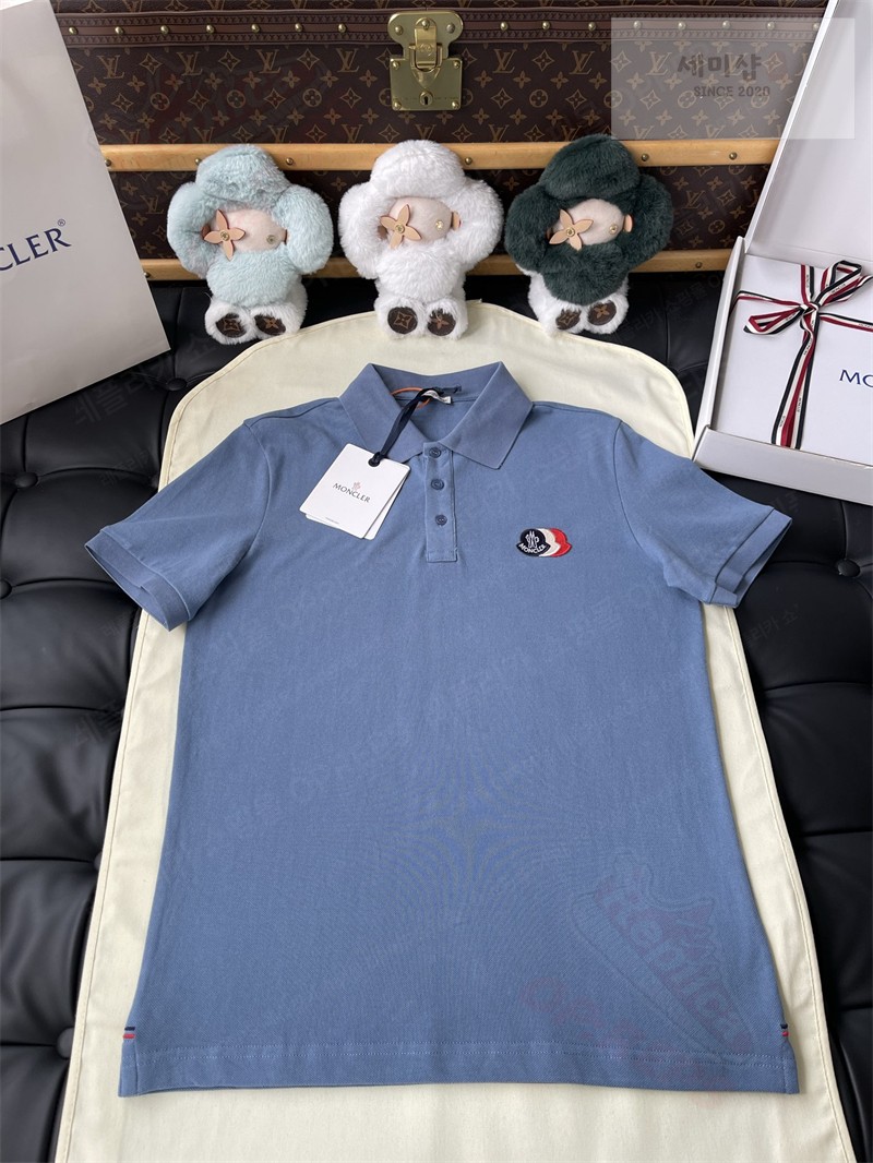Moncler 몽클레어 로고 패치 코튼 피케 폴로 셔츠 블랙 의류 23번 이미지