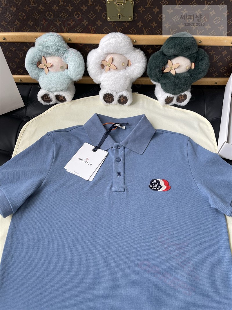 Moncler 몽클레어 로고 패치 코튼 피케 폴로 셔츠 블랙 의류 24번 이미지