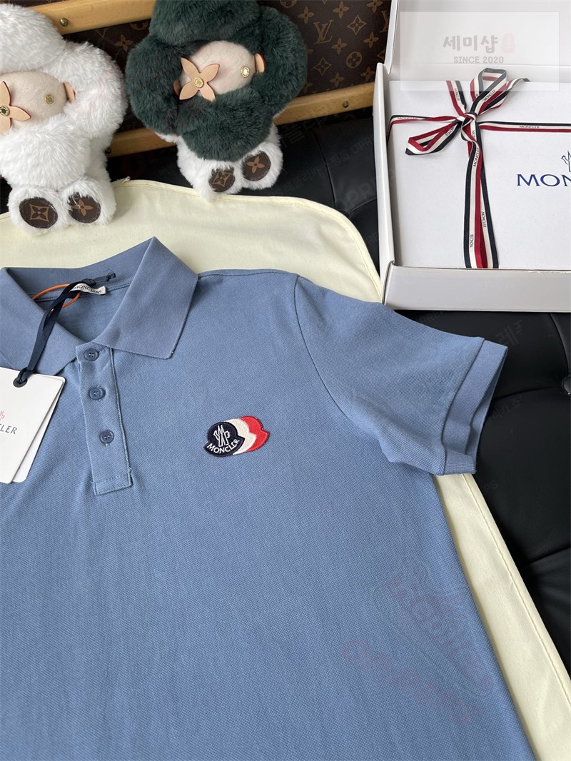 Moncler 몽클레어 로고 패치 코튼 피케 폴로 셔츠 블랙 의류 25번 이미지