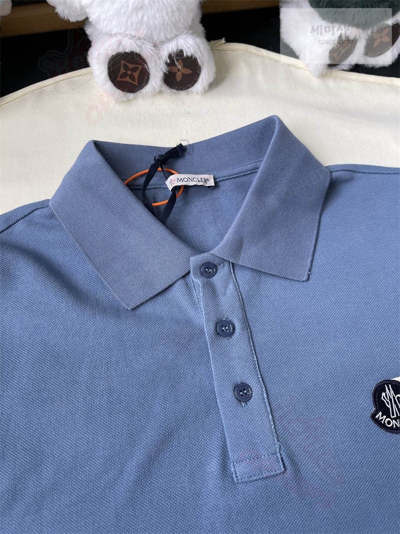 Moncler 몽클레어 로고 패치 코튼 피케 폴로 셔츠 블랙 의류 26번 이미지