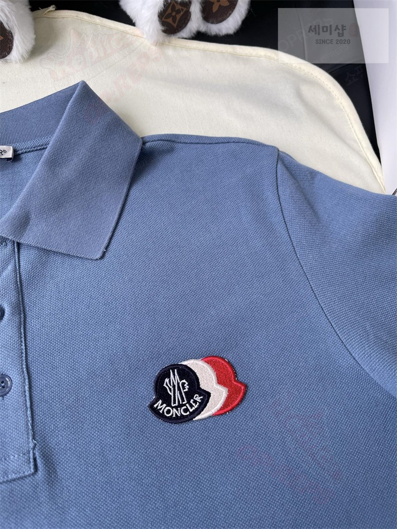 Moncler 몽클레어 로고 패치 코튼 피케 폴로 셔츠 블랙 의류 27번 이미지