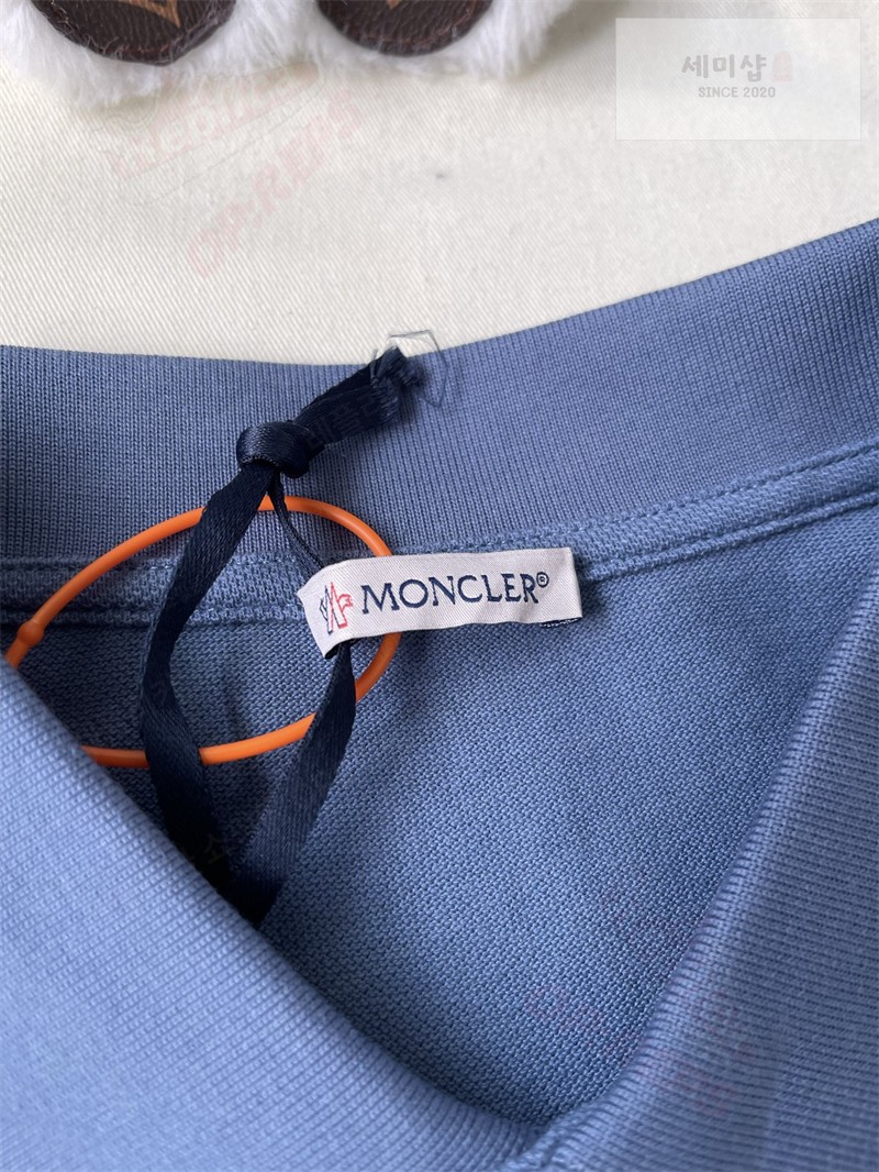 Moncler 몽클레어 로고 패치 코튼 피케 폴로 셔츠 블랙 의류 30번 이미지