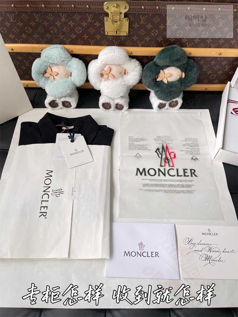 Moncler 몽클레어 로고 패치 코튼 피케 폴로 셔츠 블랙 의류 33번 이미지