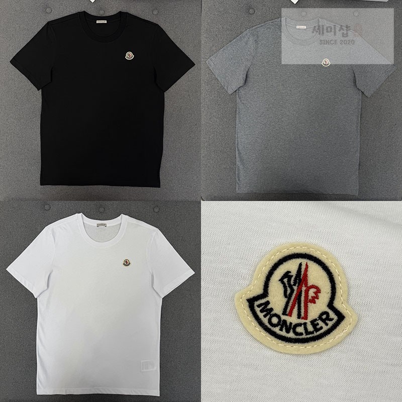 Moncler 몽클레어 로고 패치 티셔츠 블랙 의류 1번 이미지