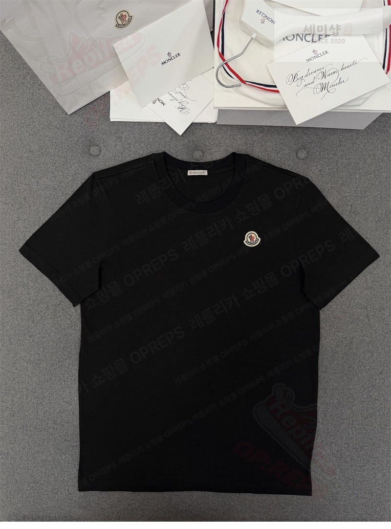 Moncler 몽클레어 로고 패치 티셔츠 블랙 의류 9번 이미지
