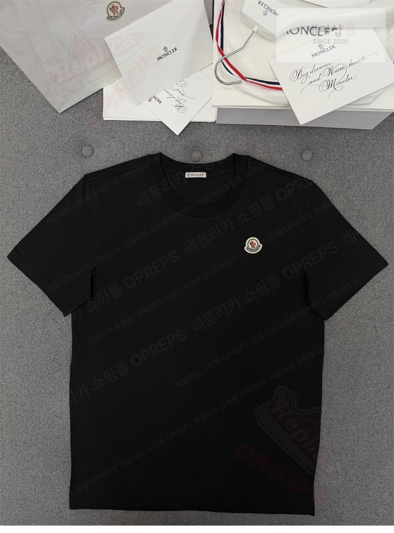 Moncler 몽클레어 로고 패치 티셔츠 블랙 의류 10번 이미지