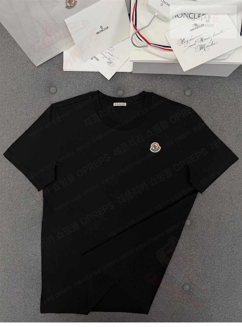 Moncler 몽클레어 로고 패치 티셔츠 블랙 의류 12번 이미지
