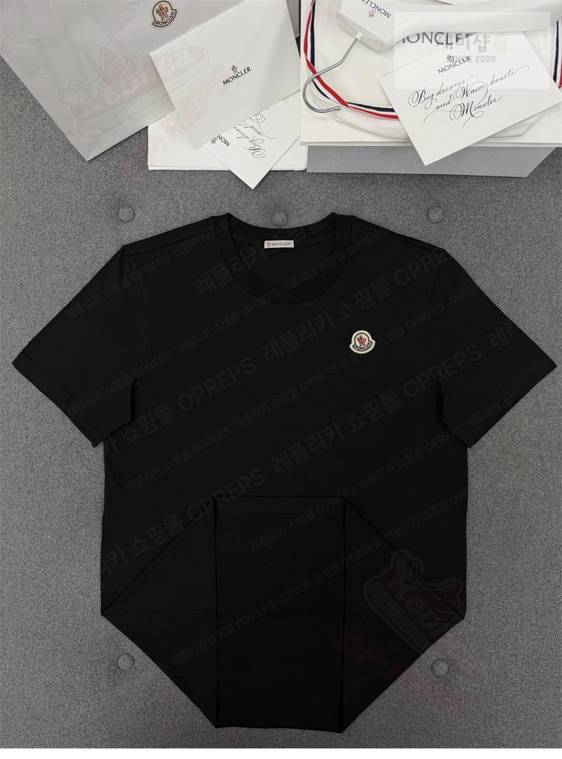 Moncler 몽클레어 로고 패치 티셔츠 블랙 의류 14번 이미지