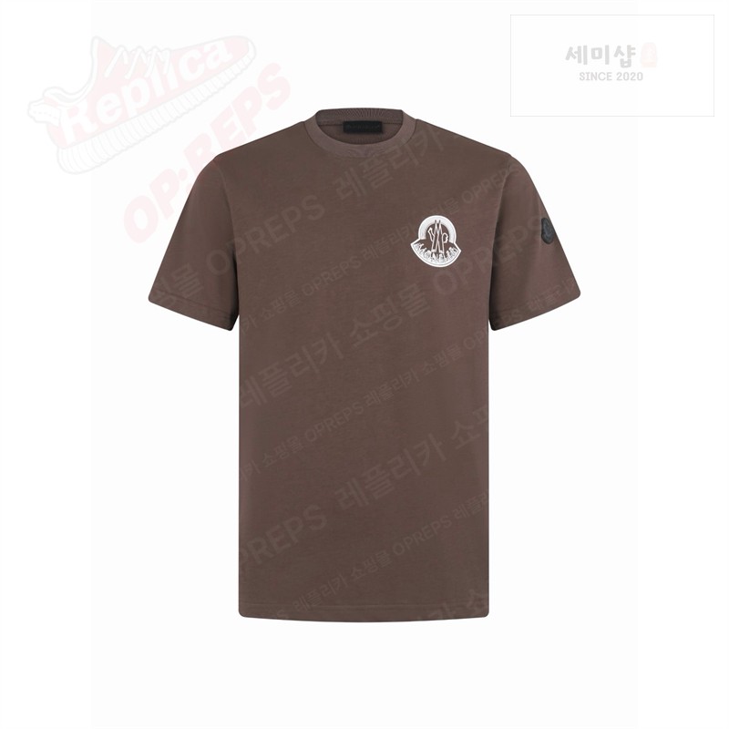 Moncler 몽클레어 로고 프린트 패치 코튼 티셔츠 블랙 의류 5번 이미지