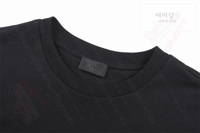 Moncler 몽클레어 로고 프린트 패치 코튼 티셔츠 블랙 의류 16번 이미지