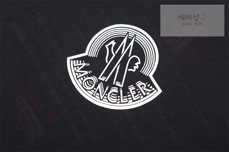 Moncler 몽클레어 로고 프린트 패치 코튼 티셔츠 블랙 의류 18번 이미지
