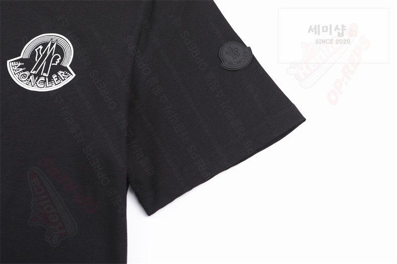 Moncler 몽클레어 로고 프린트 패치 코튼 티셔츠 블랙 의류 19번 이미지
