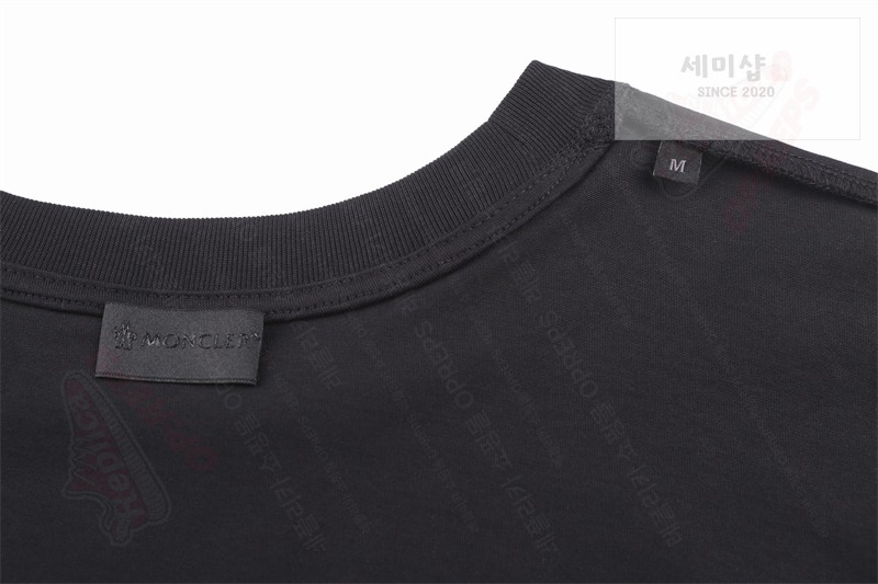 Moncler 몽클레어 로고 프린트 패치 코튼 티셔츠 블랙 의류 21번 이미지