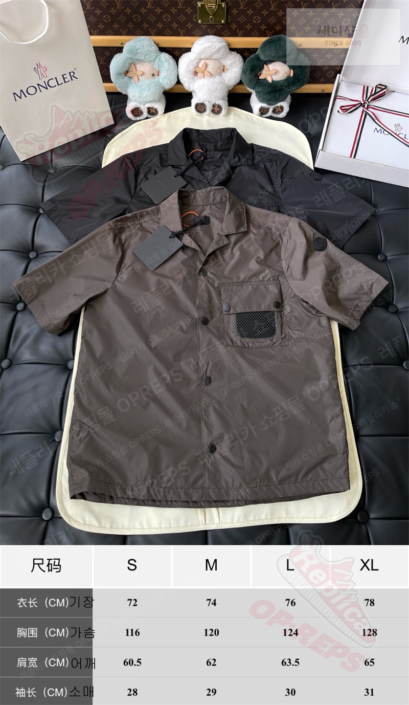 Moncler 몽클레어 립스탑 로고 셔츠 블랙 의류 2번 이미지
