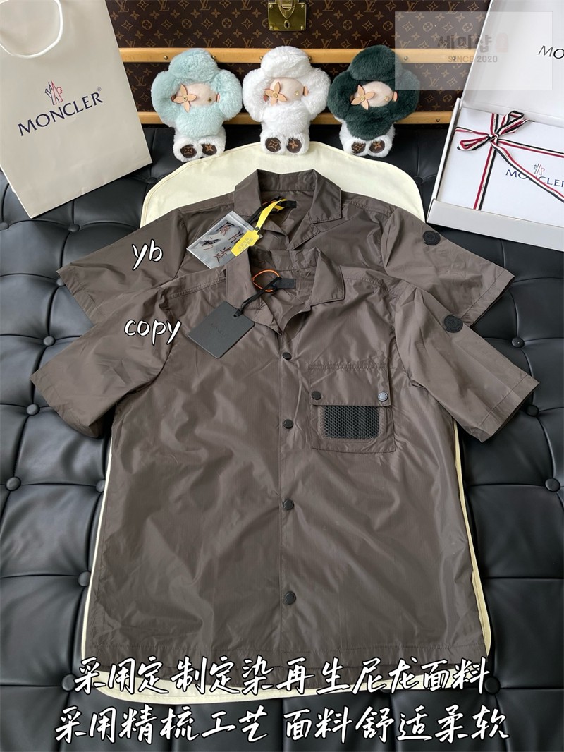 Moncler 몽클레어 립스탑 로고 셔츠 블랙 의류 5번 이미지