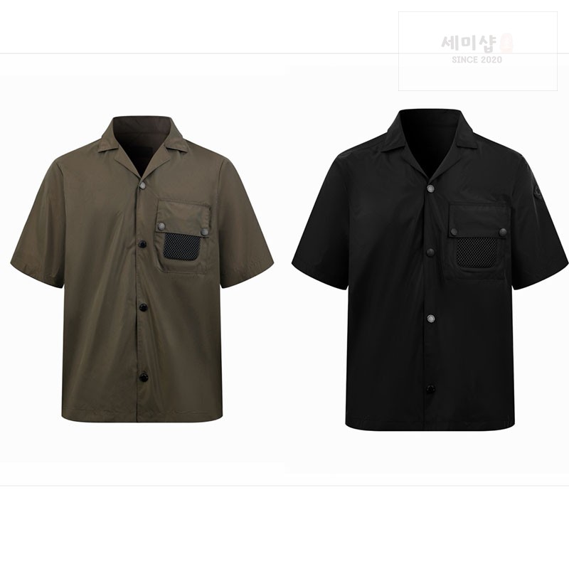 Moncler 몽클레어 립스탑 로고 셔츠 그린 의류 1번 이미지