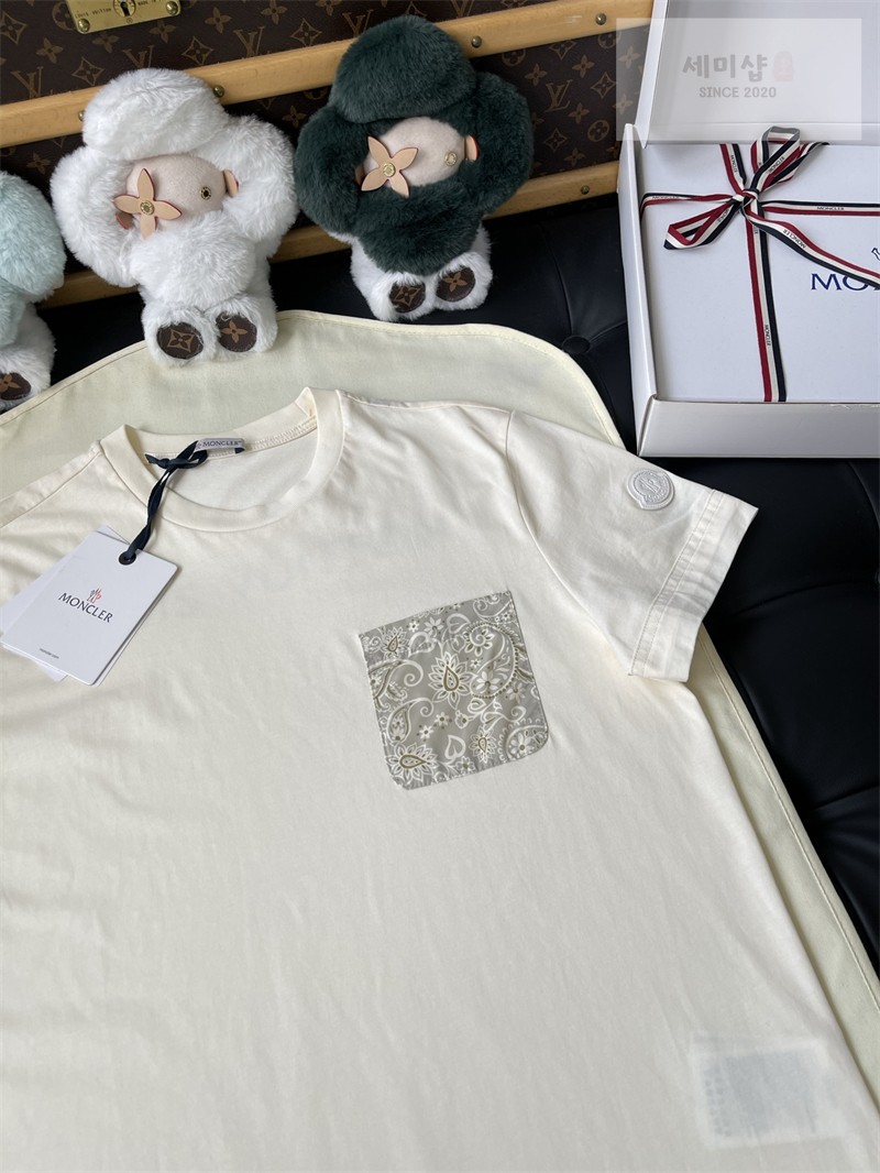 Moncler 몽클레어 마크라메 트리밍 코튼 티셔츠 블랙 의류 15번 이미지
