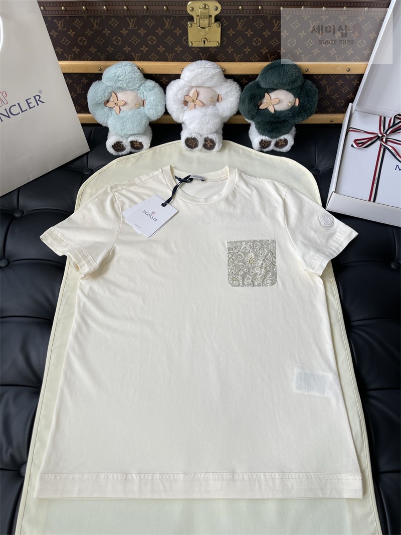 Moncler 몽클레어 마크라메 트리밍 코튼 티셔츠 블랙 의류 17번 이미지