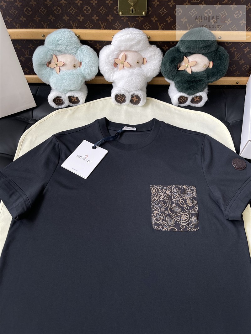 Moncler 몽클레어 마크라메 트리밍 코튼 티셔츠 블랙 의류 23번 이미지