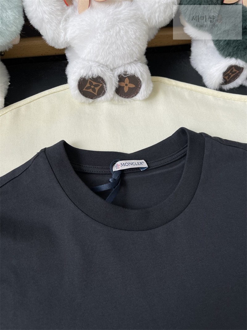 Moncler 몽클레어 마크라메 트리밍 코튼 티셔츠 블랙 의류 25번 이미지