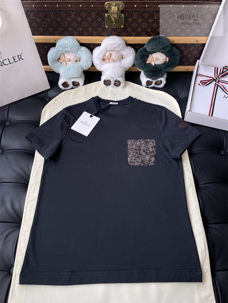 Moncler 몽클레어 마크라메 트리밍 코튼 티셔츠 블랙 의류 26번 이미지